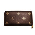 Gucci Bee & Star Leather Zip Around Wallet