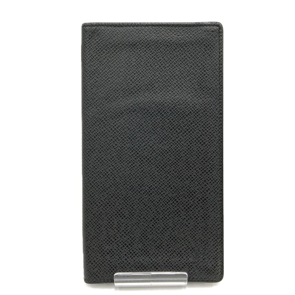 Louis Vuitton Taiga Card Holder Credit Bifold Long Wallet Black