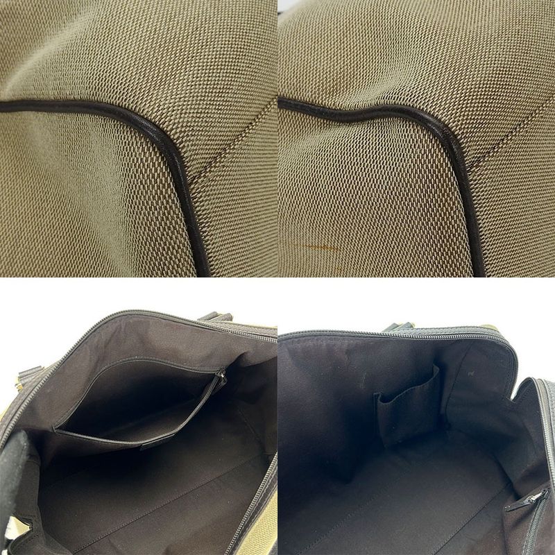 Gucci Boston Bag Handbag Shoulder Canvas Leather Beige Dark Brown Casual — view 6