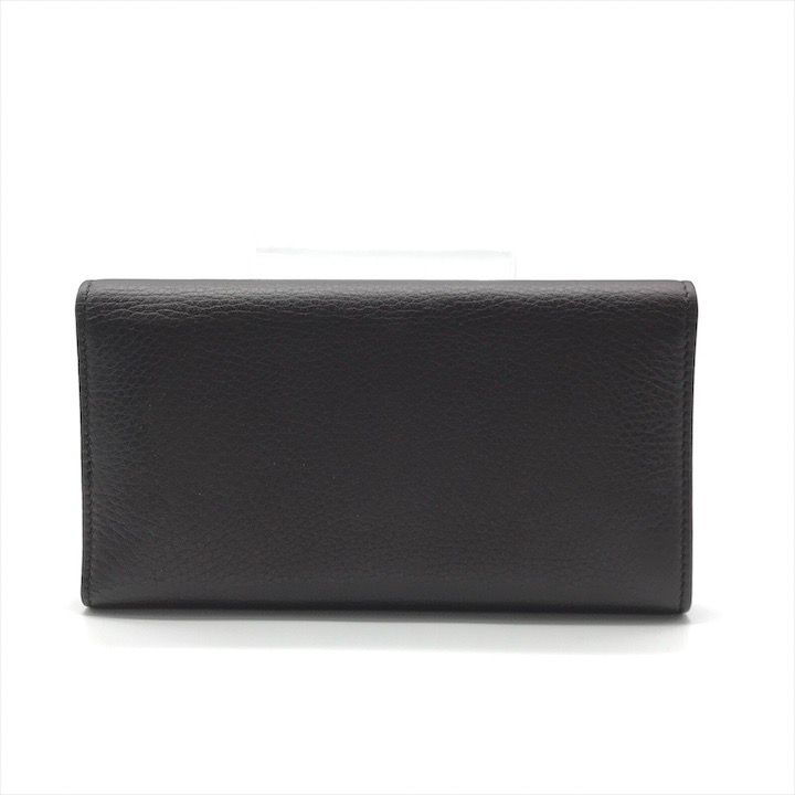 Gucci Geki Interlocking Sherry Line Leather Trifold Wallet Brown — view 2