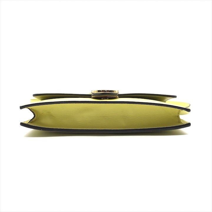 Gucci Interlocking 2-Way Shoulder Bag Wallet Lime Yellow Leather — view 3