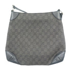 Gucci GG Canvas Silver Hardware Black Shoulder Bag 1087 — view 2