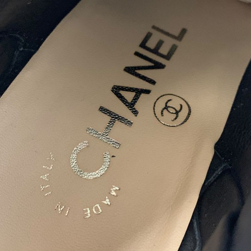Chanel Boots Short Shoes Leather Black Coco Mark Metallic — view 7