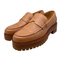 Hermes Loafers Moccasins 37 Leather Gold Brown