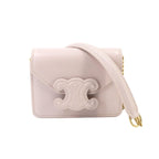 Celine Triomphe Chain Shoulder Bag Leather Pink Gold