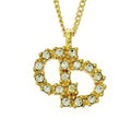 Christian Dior GP Rhinestone CD Logo Necklace Women
