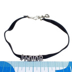 Dior Necklace J'adior Choker Silver Black Metal Velvet