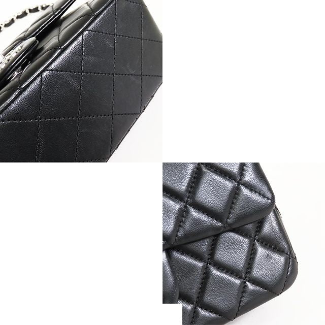 Chanel Mini Quilted Black Silver Lambskin Chain Shoulder Bag 20 — view 7