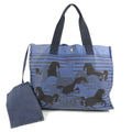 Hermes Shoulder Bag Chevoin Cotton Blue Black