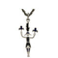 Hermes Necklace Fireworks Casaque Nuit GD 12 23 Metal Palladium Silver