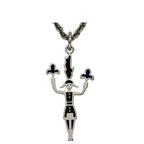 Hermes Necklace Fireworks Casaque Nuit GD 12 23 Metal Palladium Silver