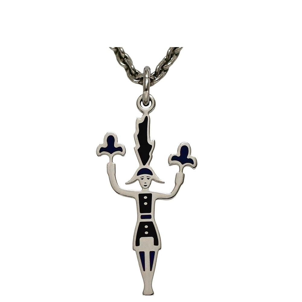 Hermes Necklace Fireworks Casaque Nuit GD 12 23 Metal Palladium Silver