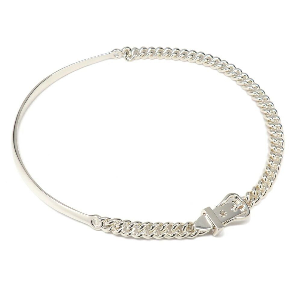 Hermes Necklace Boucle Series Inflexible PM 40 Silver