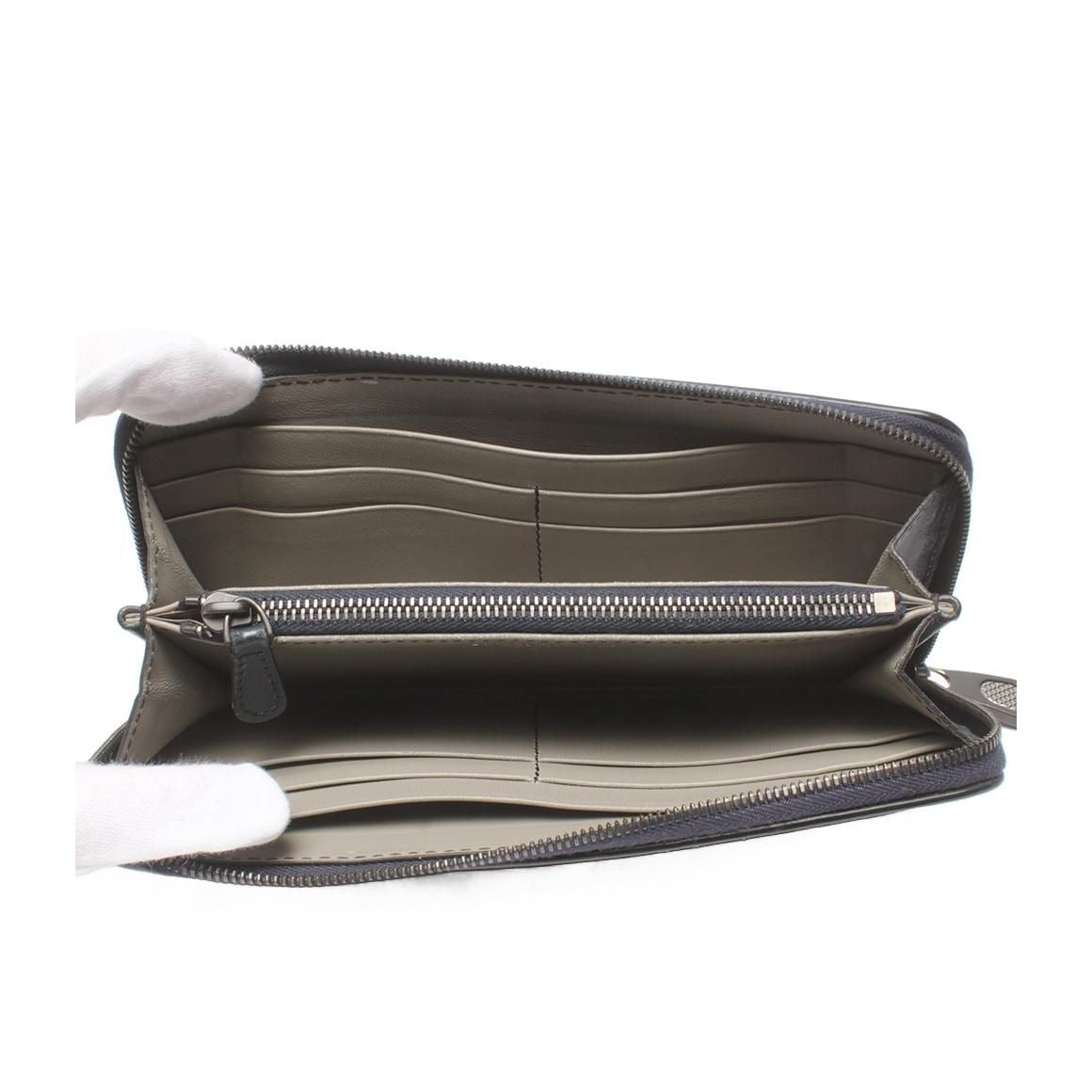 Bottega Veneta Zip Around Wallet Navy — view 5