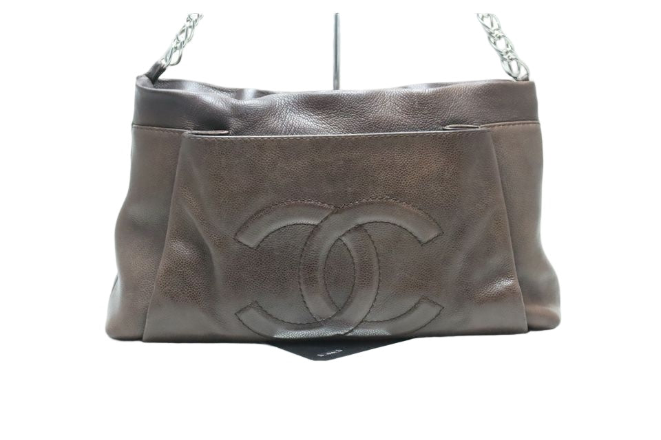 Chanel Jumbo CC Logo Caviar Leather Shoulder