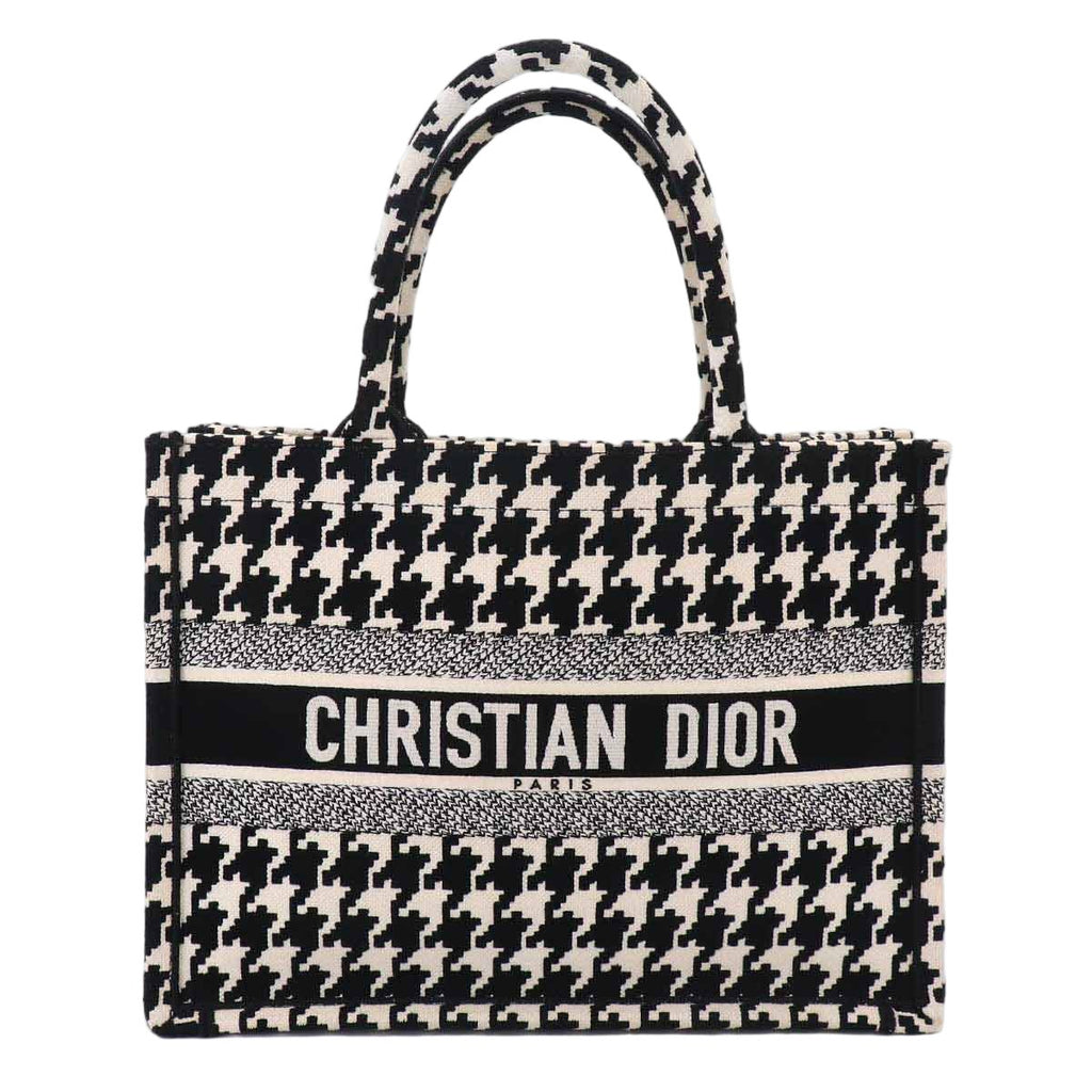 Dior Book Tote Canvas Black Houndstooth