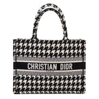 Dior Book Tote Canvas Black Houndstooth