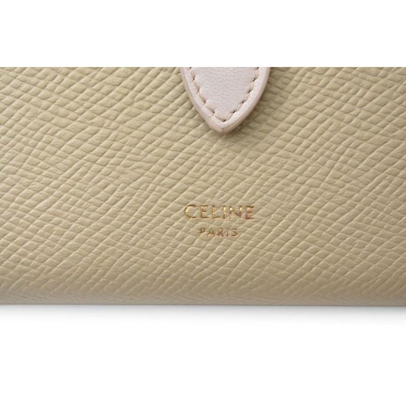 Celine Wallet Bifold Mini Strap Bicolor Terracotta Light Pink — view 3