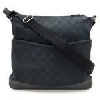 Gucci GG Canvas Shoulder Bag Messenger Crossbody Punching Leather Black