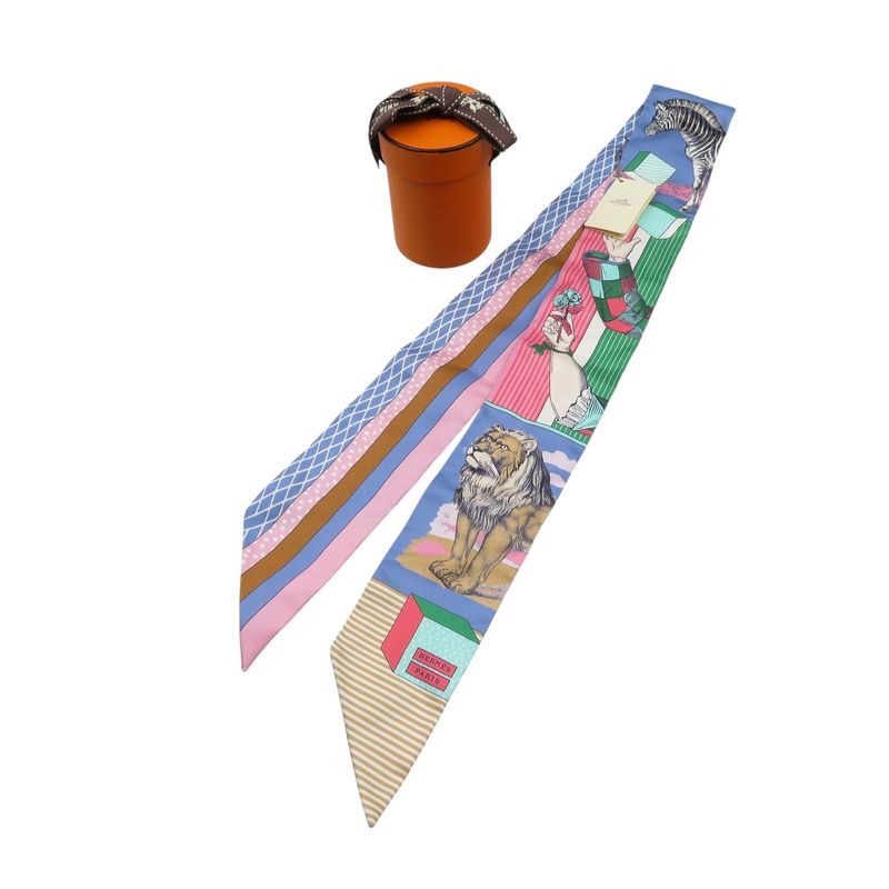 Hermes Twilly Grand Theatre Nouveau Silk Scarf 1134