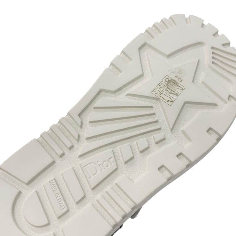 Christian Dioract Sandals Shoes Leather Metallic Silver Logo Lambskin — view 8