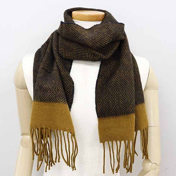 Christian Dior Monsieur Lamb's Wool Scarf Black Brown — view 5