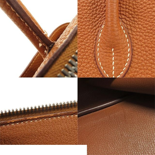Hermes Bolide 1923 30 Gold Silver Togo Handbag — view 7