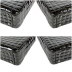 Chanel Choco Bar Mini Tote Black Patent Leather Enamel — view 6