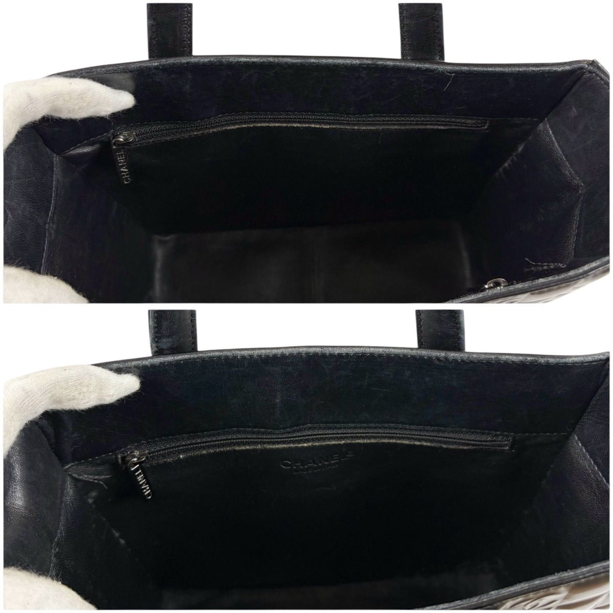 Chanel Choco Bar Mini Tote Black Patent Leather Enamel — view 8