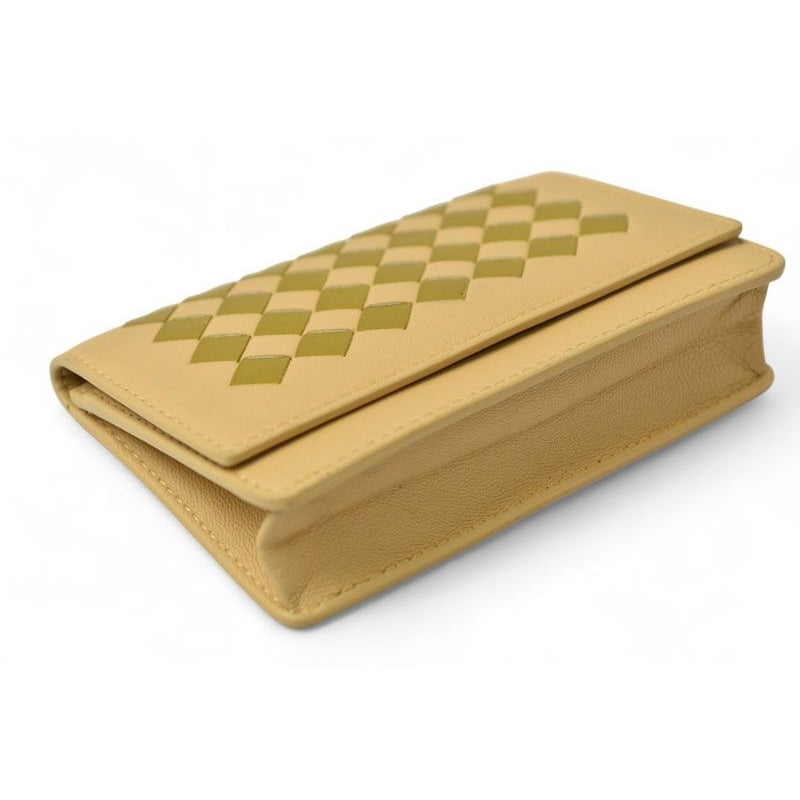 Bottega Veneta Coin Case Intrecciato Leather Beige Khaki Multi — view 5
