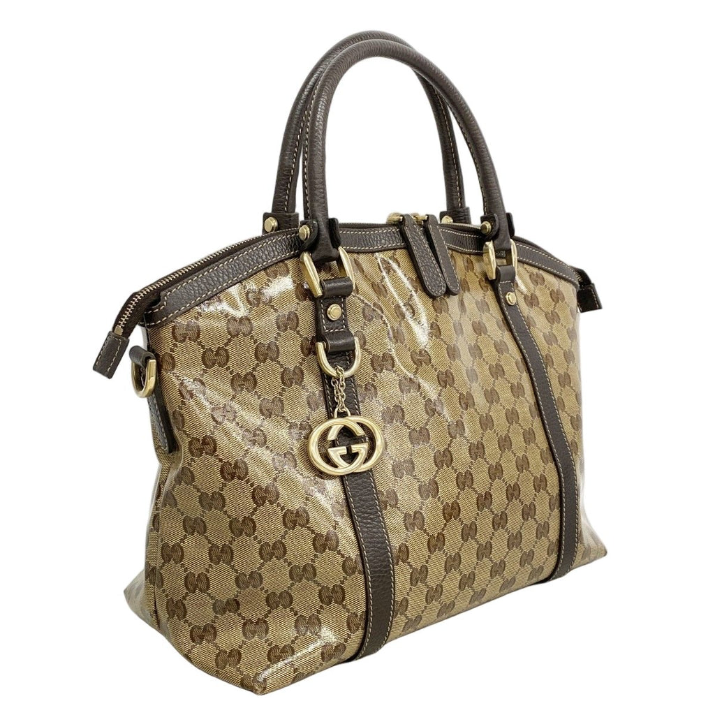 Gucci Handbag GG Crystal Beige Brown Gold — view 2