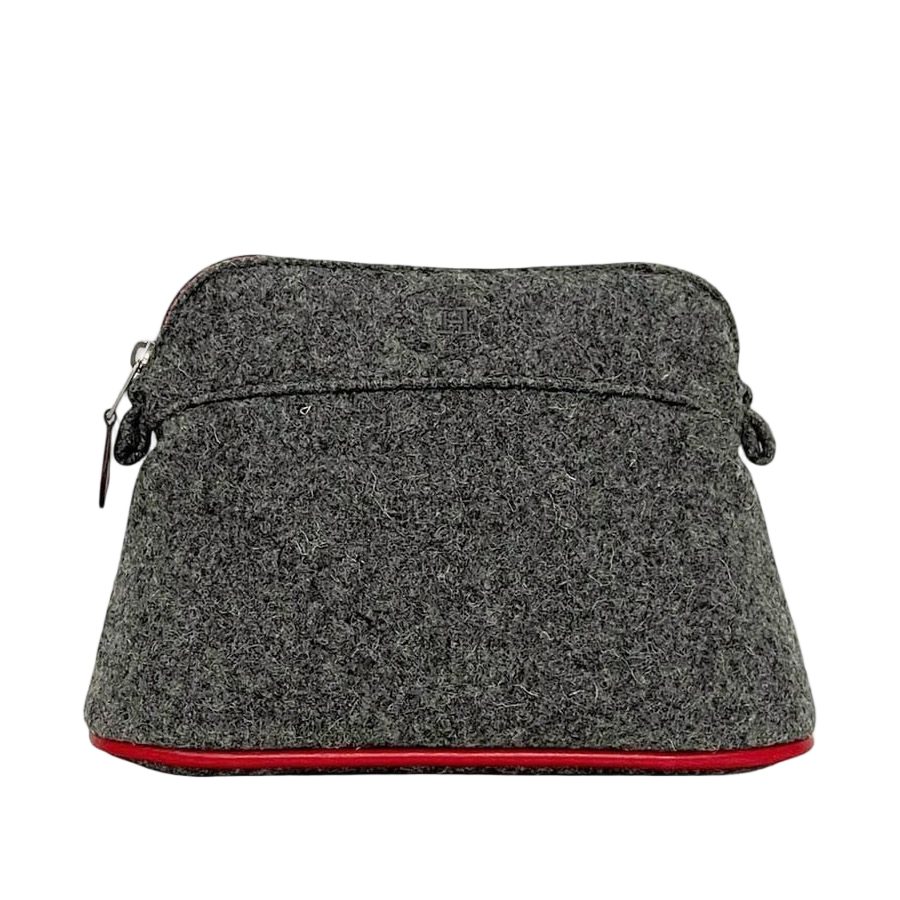 Hermes Pouch Bolide 20 Mini Gray Case Wool