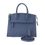 Louis Vuitton Pont Neuf MM Handbag Leather Denim Ankle Gold Hardware