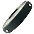 Hermes Touareg Leather Metal Silver Black Bangle Bracelet