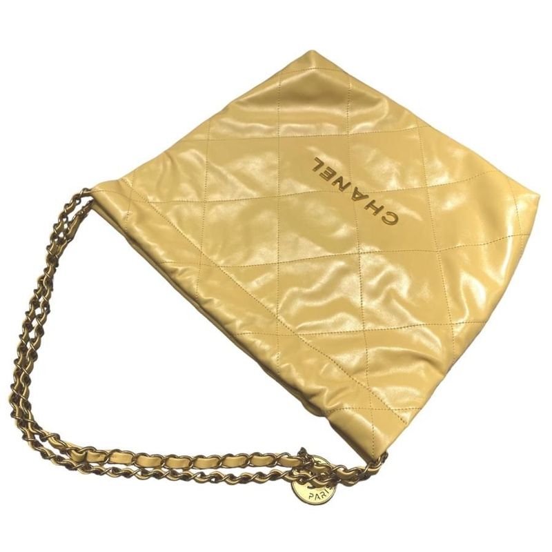 Chanel 22 Tote Small Handbag As3260 Quilted Plate Yellow — view 2