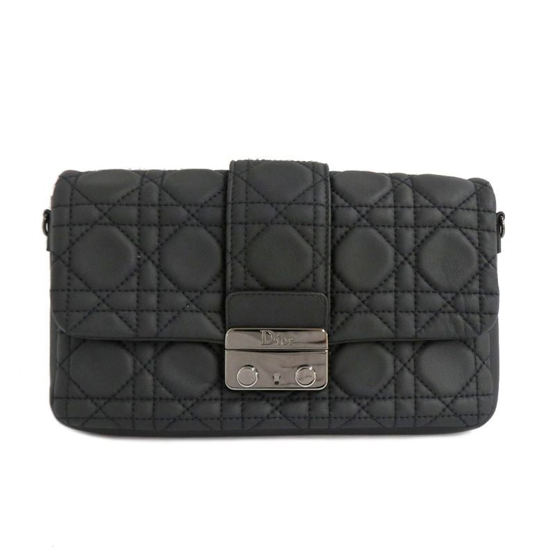 Dior Chain Bag Black Silver Hardware New Rock Cannage Leather — view 2