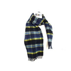 Prada Scarf Navy Yellow Cashmere Plaid Fringe — view 3