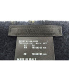Prada Scarf Navy Yellow Cashmere Plaid Fringe — view 5