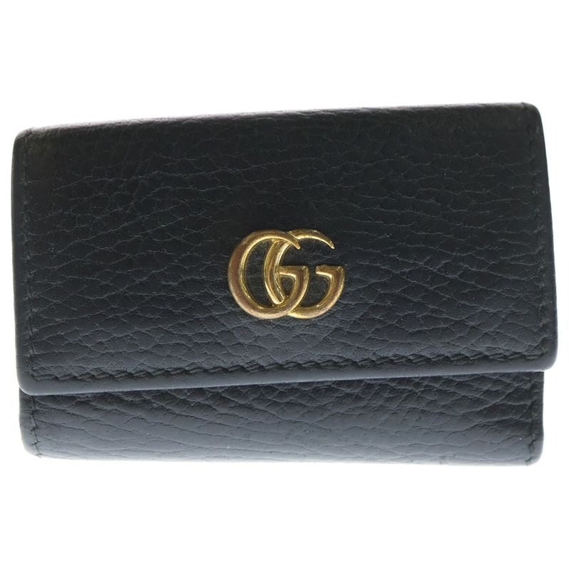 Gucci GG Marmont Leather Compact 6 key Case Black