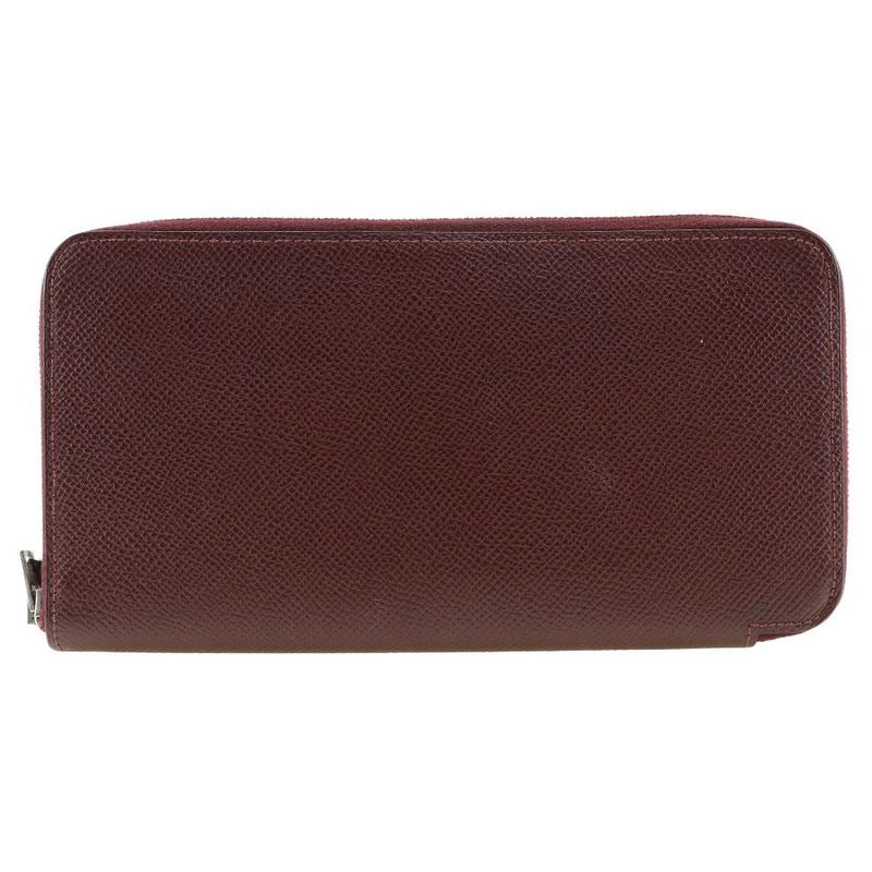 Hermes Azap Long Silk-in Vaux-epson Rouge Ash Bordeaux R Wallet