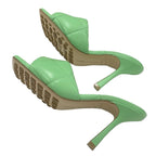 Bottega Veneta Lido Sandals Shoes Leather Light Green Mules Intrecciato — view 6