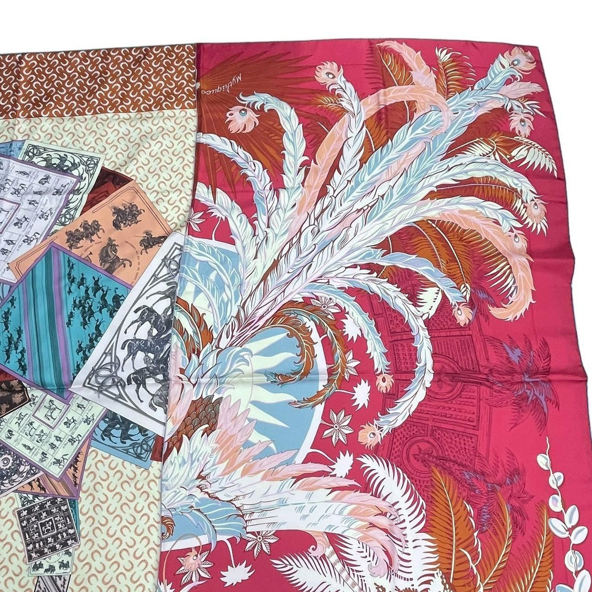 Hermes Scarf Silk Carre 140 a Cheval Sur Mon Mythiques Phoenix on — view 4