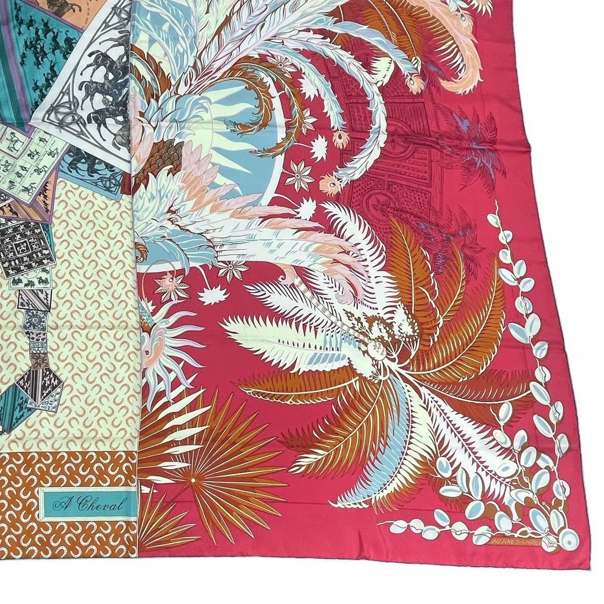 Hermes Scarf Silk Carre 140 a Cheval Sur Mon Mythiques Phoenix on — view 6