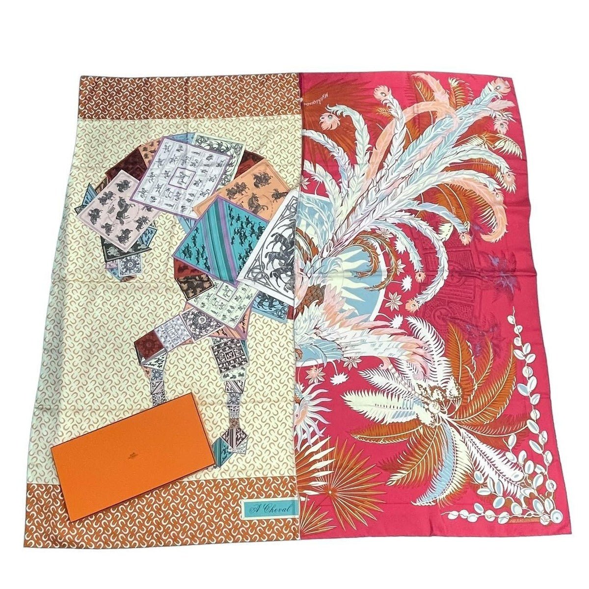 Hermes Scarf Silk Carre 140 a Cheval Sur Mon Mythiques Phoenix on