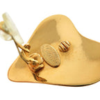Chanel Vintage Coco Mark Heart Metal Gold Earrings 0179 — view 5