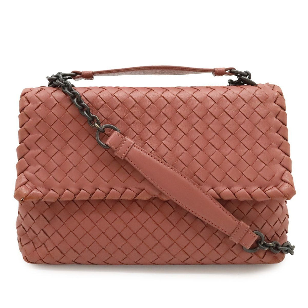 Bottega Veneta Olympia Intrecciato Small Shoulder Bag Chain Leather Pink