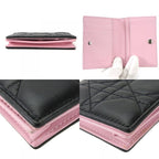 Christian Dior Card Case Cannage Leather Black Pink Business Holder Small — view 4