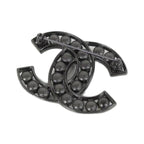 Chanel Black Diamond-Encrusted Brooch — view 2