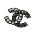 Chanel Black Diamond-Encrusted Brooch