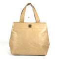 Chanel Handbag Turnlock CC Leather Beige